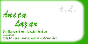 anita lazar business card