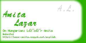 anita lazar business card